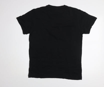 Pierre Cardin Men's Black Cotton Crew Neck Short Sleeve T-Shirt Size L