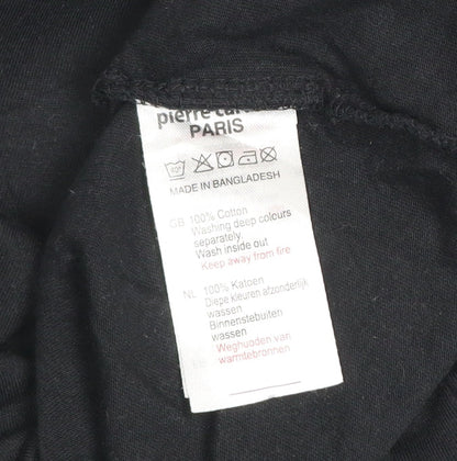 Pierre Cardin Men's Black Cotton Crew Neck Short Sleeve T-Shirt Size L