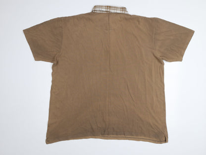 Cotton Traders Men's Beige 2XL Polo Shirt Short Sleeve 100% Cotton