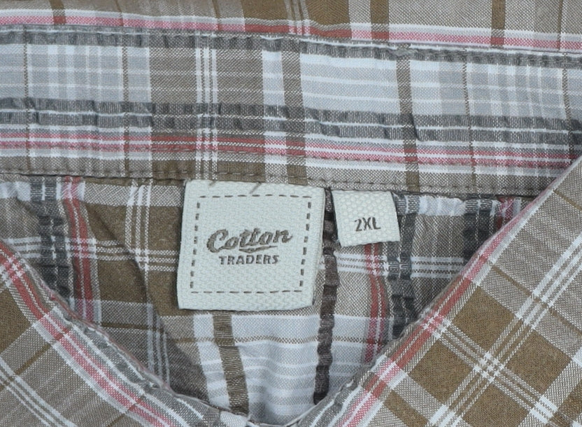 Cotton Traders Men's Beige 2XL Polo Shirt Short Sleeve 100% Cotton