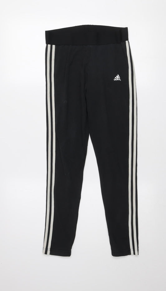 Adidas Womens Black Slim Fit Leggings Medium Activewear Trousers