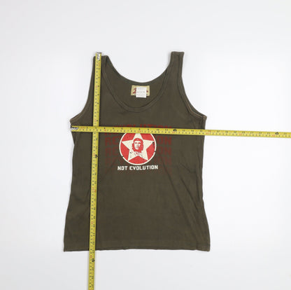 Joe Browns Women’s Green Tank Top Medium Cotton Graphic Print
