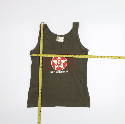 Joe Browns Women’s Green Tank Top Medium Cotton Graphic Print
