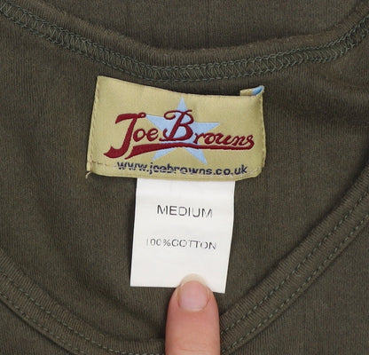 Joe Browns Women’s Green Tank Top Medium Cotton Graphic Print