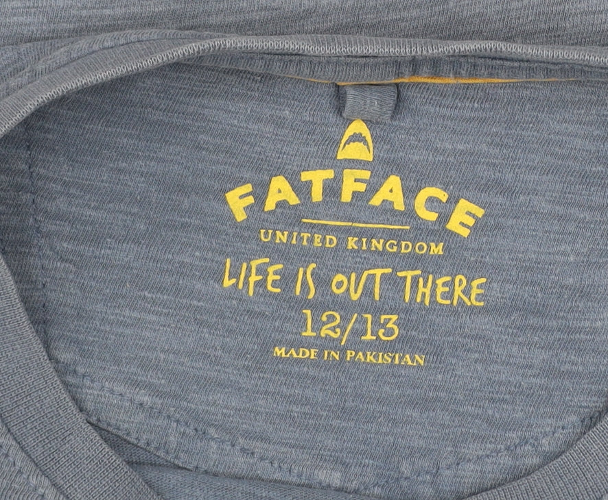 Boys UK Size 12-13 Years FatFace Blue Basic T-Shirt