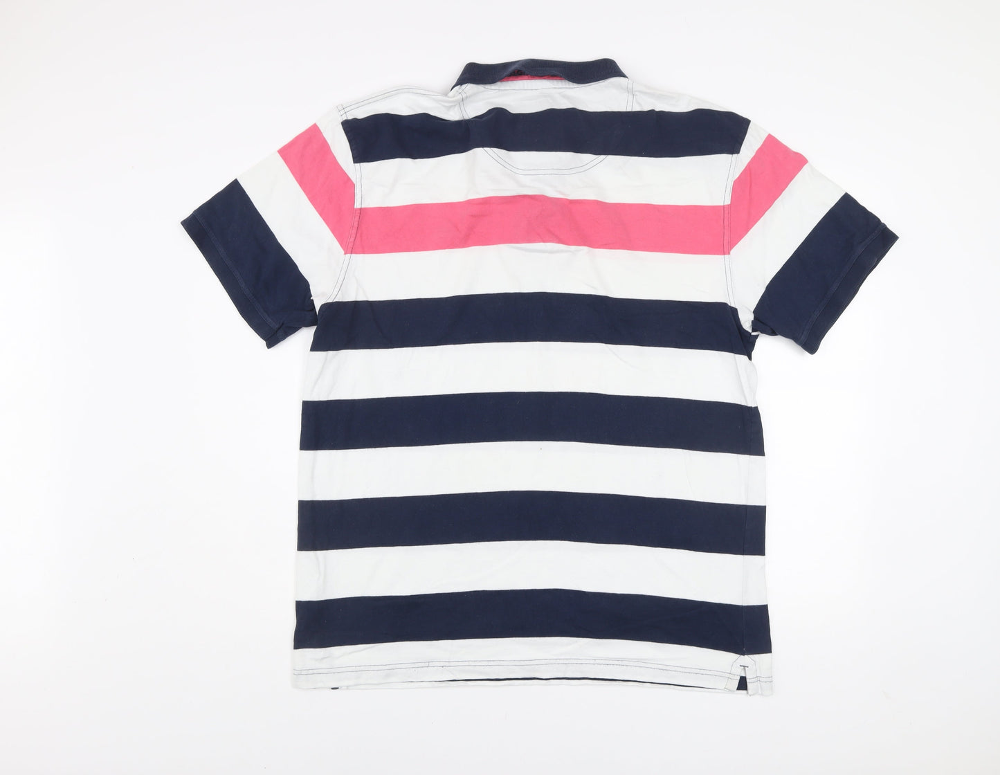 Raging Bull Men's Multicoloured 2XL Striped Cotton Polo Shirt