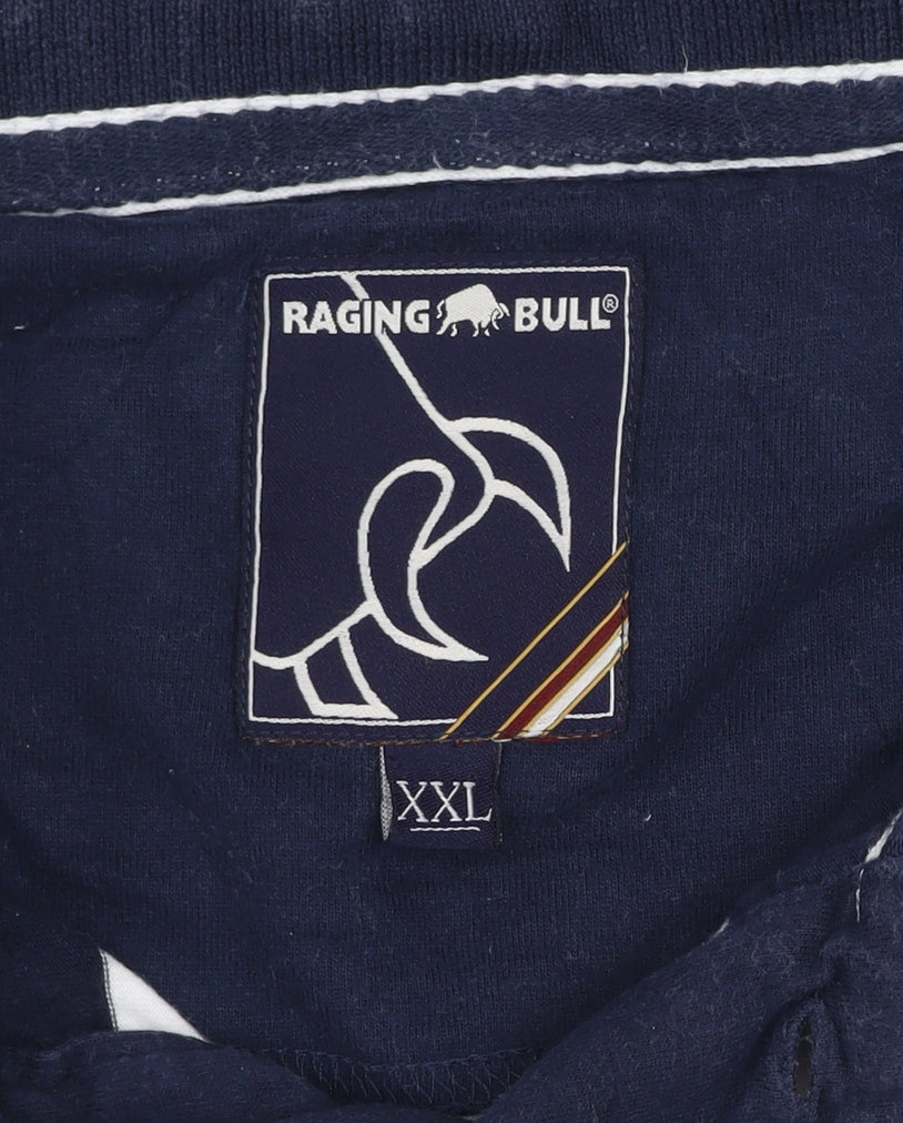 Raging Bull Men's Multicoloured 2XL Striped Cotton Polo Shirt