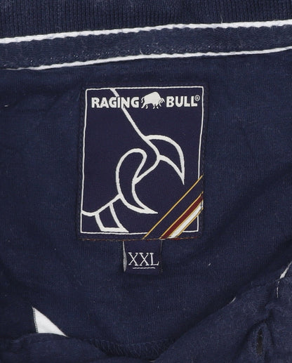 Raging Bull Men's Multicoloured 2XL Striped Cotton Polo Shirt