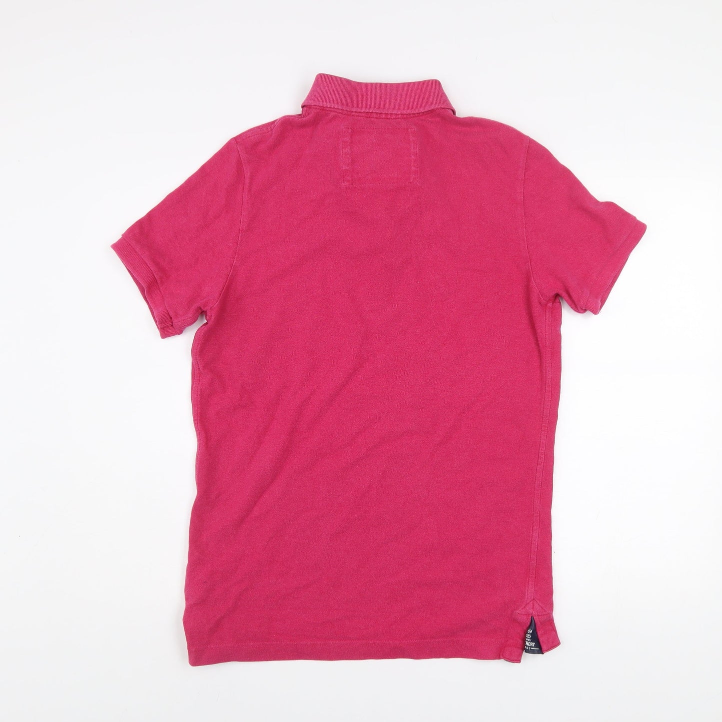 Superdry Men's Pink Classic Polo Shirt Size L Cotton Short Sleeve