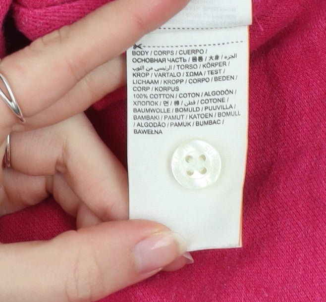 Superdry Men's Pink Classic Polo Shirt Size L Cotton Short Sleeve