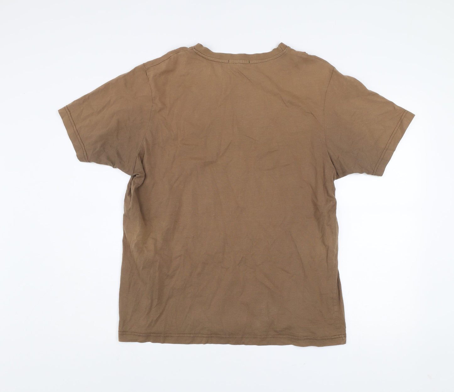 Wild South Men's Brown Graphic Cotton T-Shirt Size L Animal Print