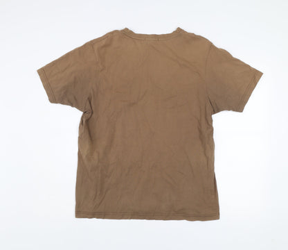 Wild South Men's Brown Graphic Cotton T-Shirt Size L Animal Print