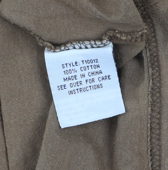 Wild South Men's Brown Graphic Cotton T-Shirt Size L Animal Print