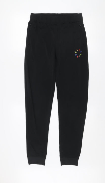 Adidas Boys Black 15-16 Years Jogger Activewear Trousers with Pockets