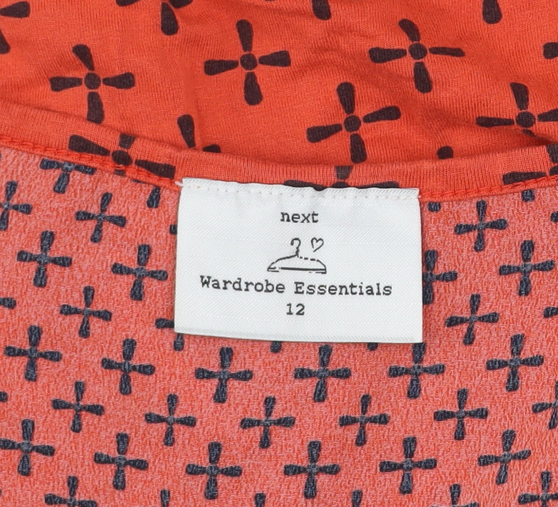 Womens UK Size 12 NEXT Red Jersey Blouse