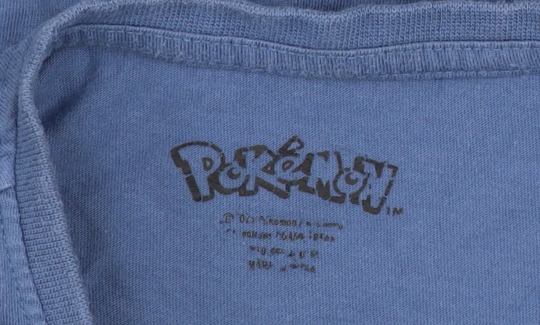 Primark Boys Blue Pokémon Graphic T-Shirt 9-10 Years Pikachu Charizard Gengar