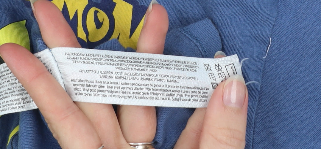 Primark Boys Blue Pokémon Graphic T-Shirt 9-10 Years Pikachu Charizard Gengar