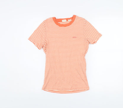 Levi's Women's Orange Striped Ringer Cotton T-Shirt Size S