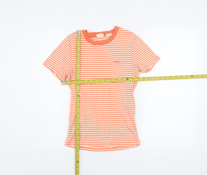Levi's Women's Orange Striped Ringer Cotton T-Shirt Size S