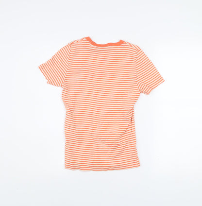 Levi's Women's Orange Striped Ringer Cotton T-Shirt Size S