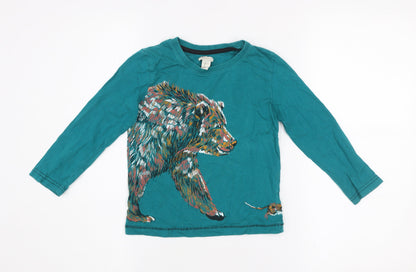 Girls UK Size 5-6 Years Monsoon Green Basic T-Shirt