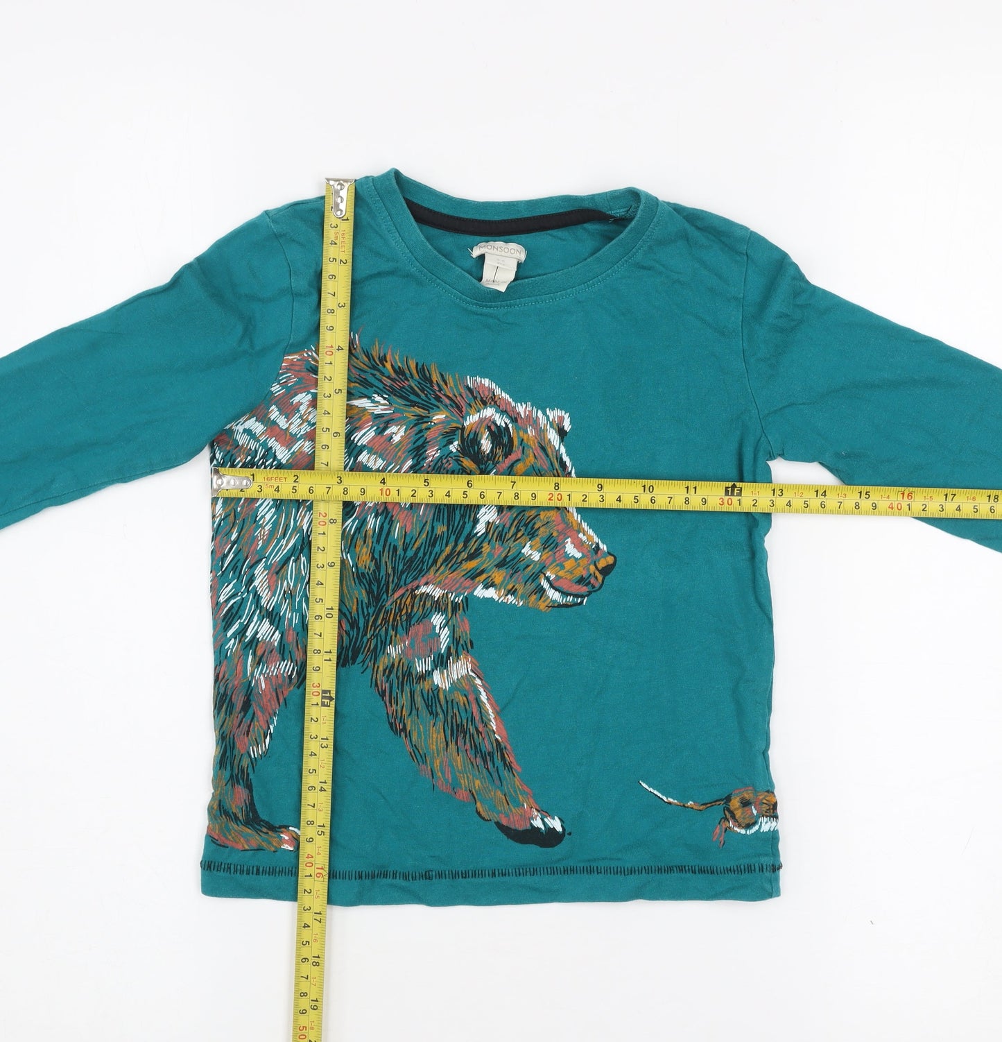 Girls UK Size 5-6 Years Monsoon Green Basic T-Shirt