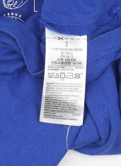 Boys UK Size 6-7 Years Gap Blue Basic T-Shirt