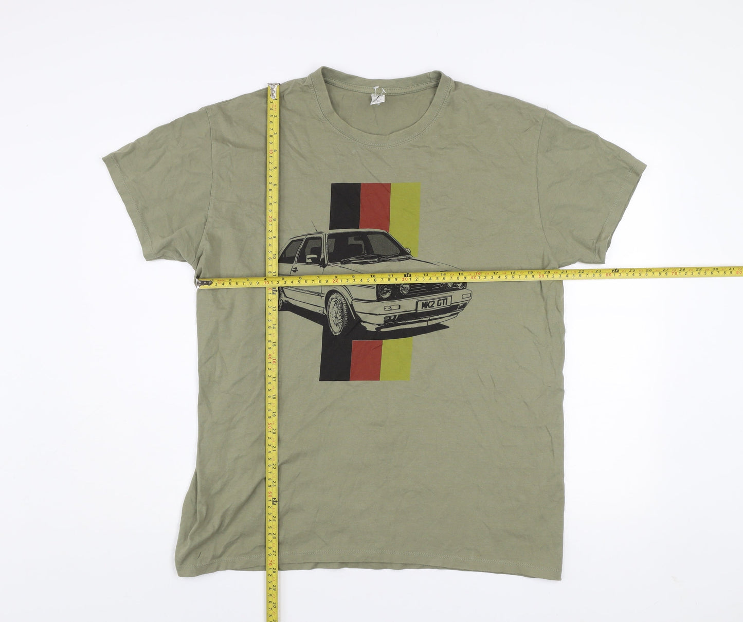 SOLS Men's Green XL Car Graphic Crew Neck Cotton T-Shirt