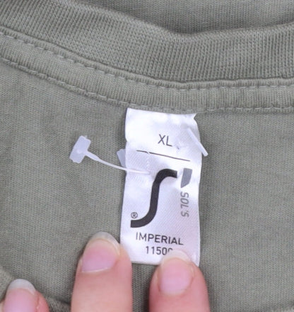 SOLS Men's Green XL Car Graphic Crew Neck Cotton T-Shirt