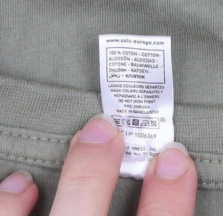 SOLS Men's Green XL Car Graphic Crew Neck Cotton T-Shirt