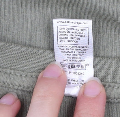 SOLS Men's Green XL Car Graphic Crew Neck Cotton T-Shirt