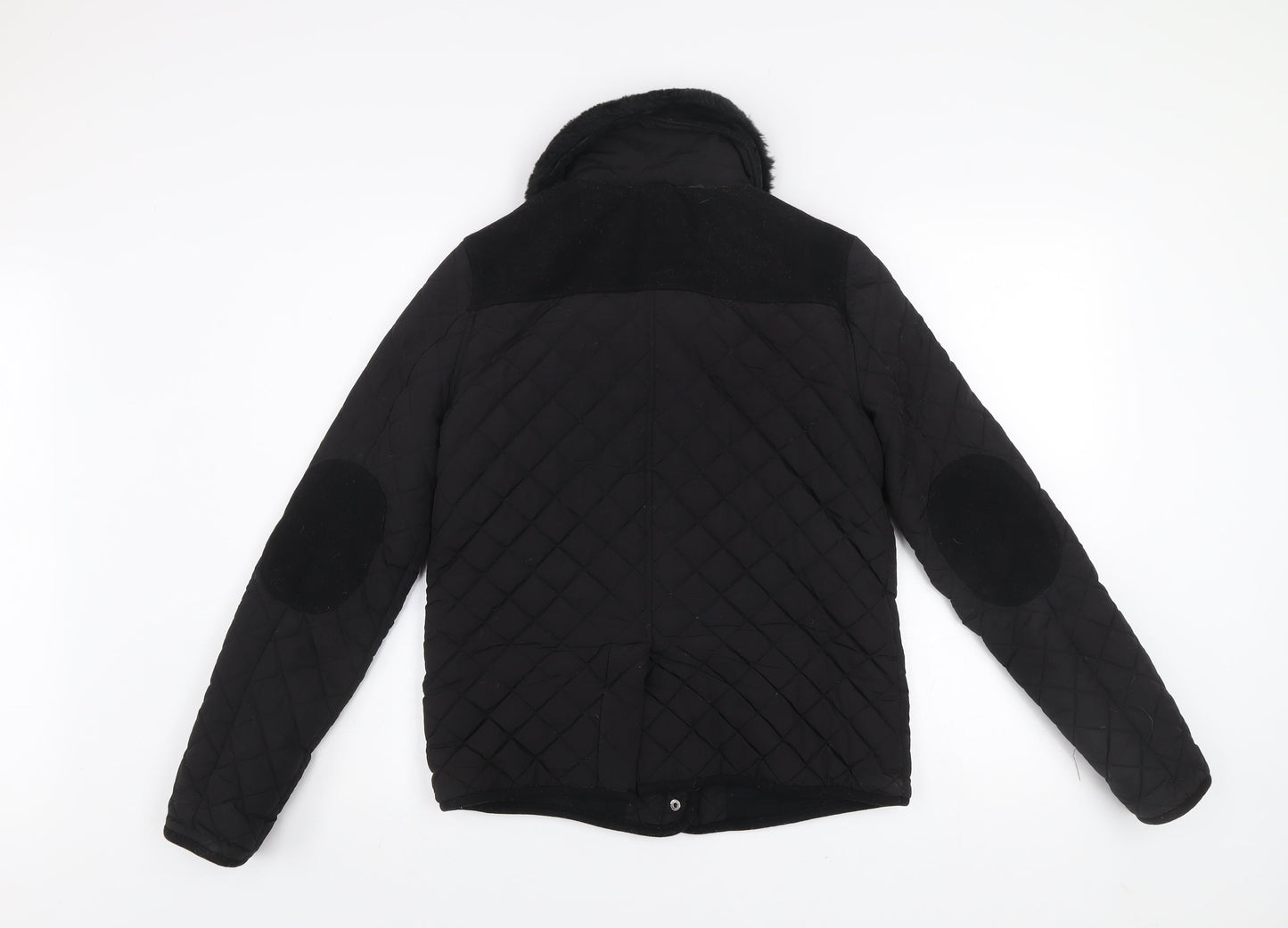 Womens UK Size 10 Topshop Black Quilted Coat