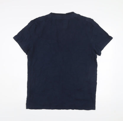 Superdry Men's Navy Blue XXL Crew Neck T-Shirt with Pocket Logo