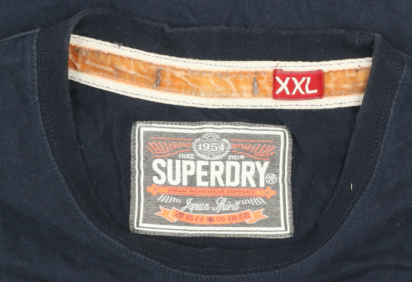 Superdry Men's Navy Blue XXL Crew Neck T-Shirt with Pocket Logo