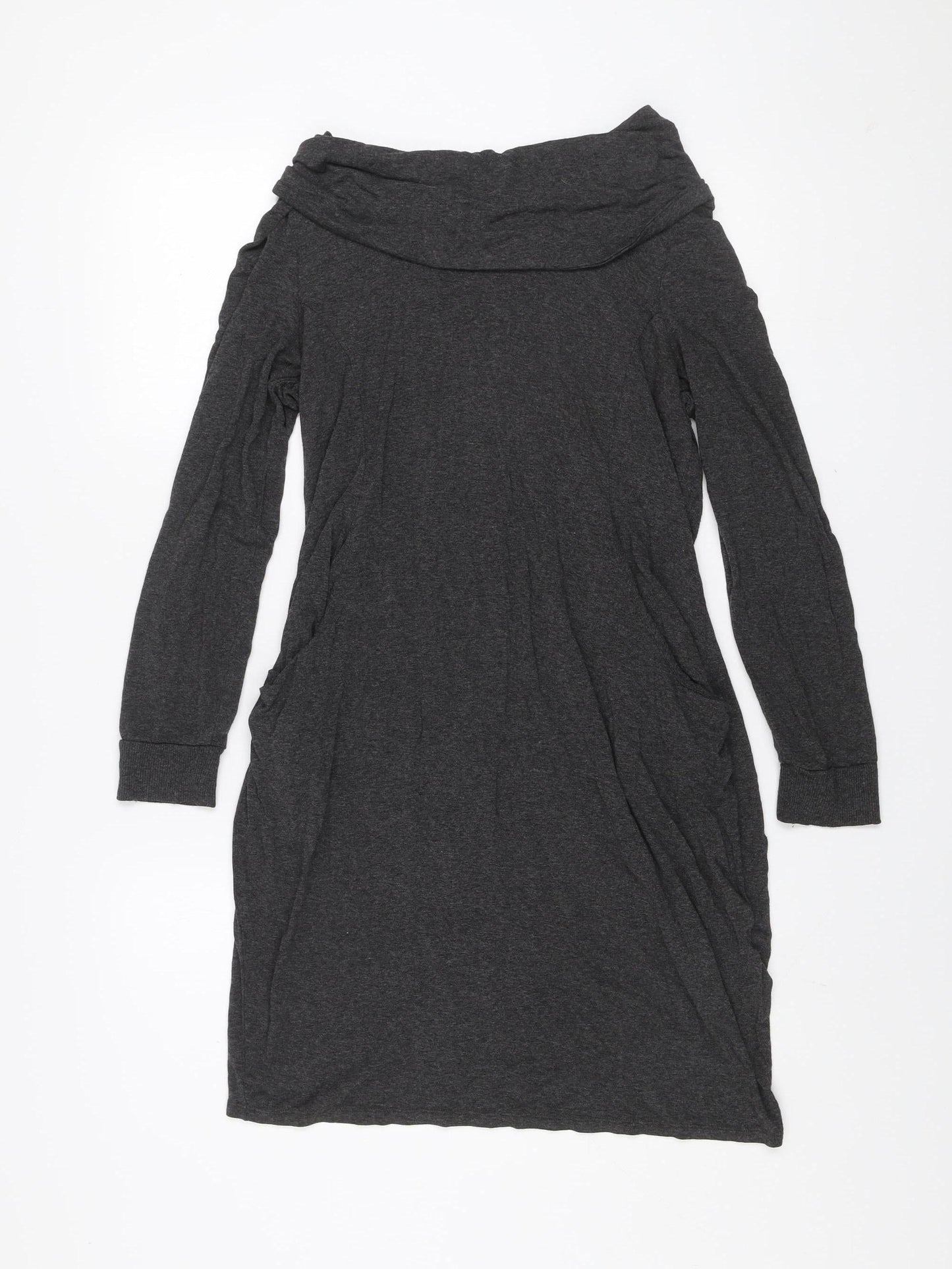 Marks and Spencer Women Charcoal Grey Size 12 Off Shoulder Shift Dress