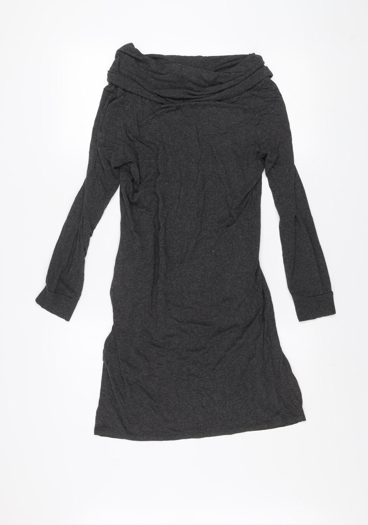 Marks and Spencer Women Charcoal Grey Size 12 Off Shoulder Shift Dress