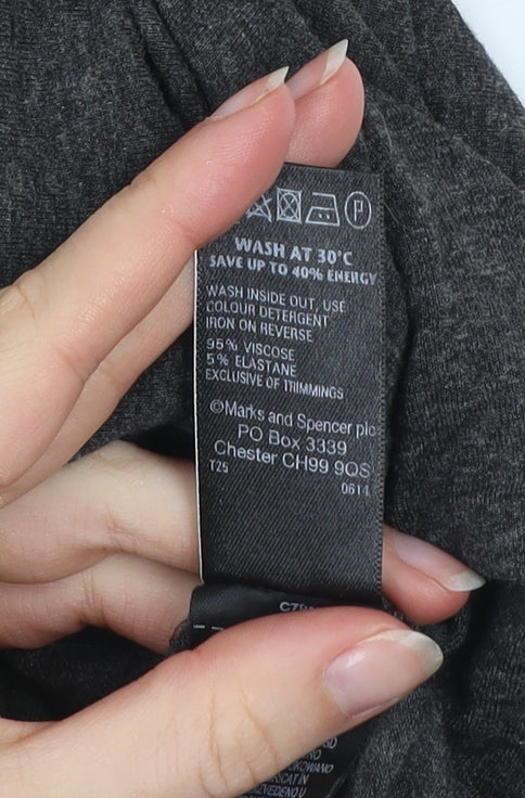 Marks and Spencer Women Charcoal Grey Size 12 Off Shoulder Shift Dress