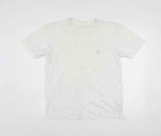 883 Police Men's White Cotton Crew Neck Short Sleeve T-Shirt L