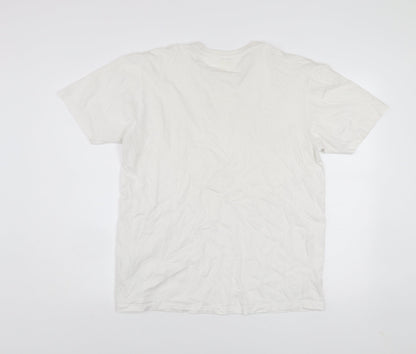 883 Police Men's White Cotton Crew Neck Short Sleeve T-Shirt L