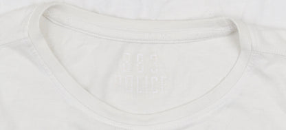 883 Police Men's White Cotton Crew Neck Short Sleeve T-Shirt L