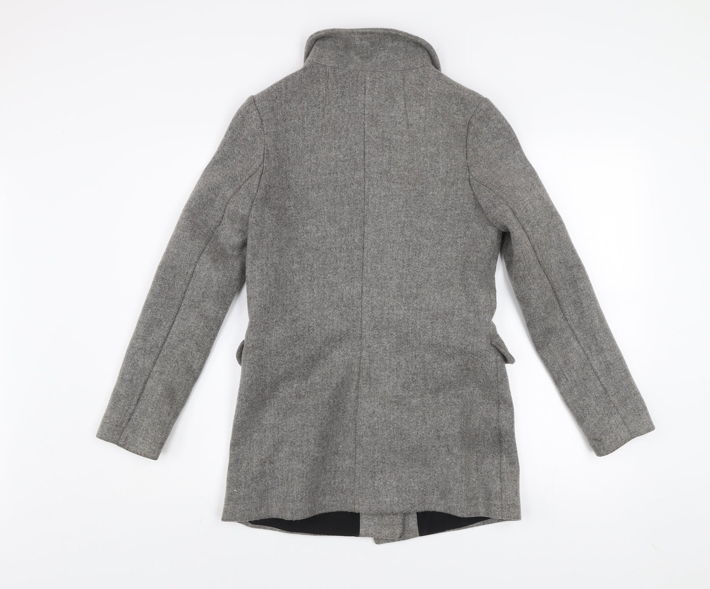 Womens UK Size XS Bershka Grey Biker Coat
