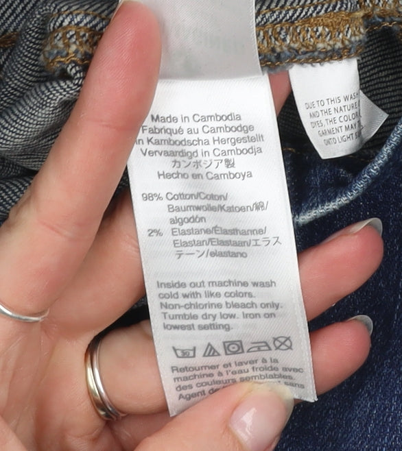 J.Crew Women’s Blue Denim Button Front Pencil Skirt Size 12