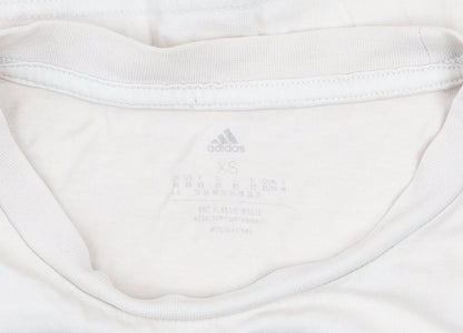 Womens UK Size XS adidas Beige Cropped T-Shirt