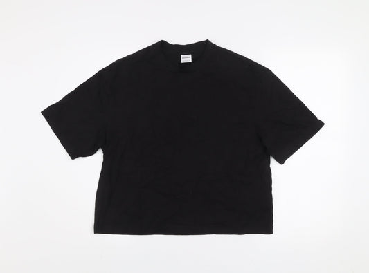 Bershka Womens Black Basic Cotton T-Shirt Size S