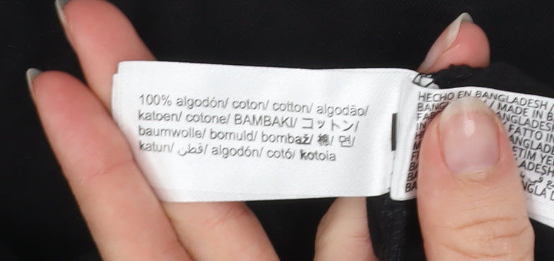 Bershka Womens Black Basic Cotton T-Shirt Size S