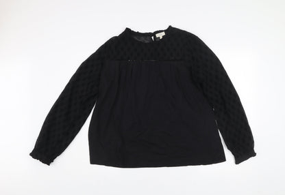 Womens UK Size 10 Fat Face Black Tunic Blouse