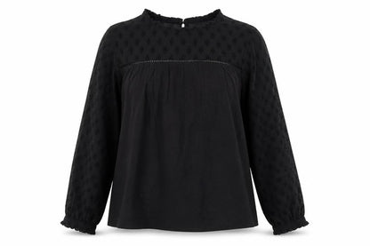 Womens UK Size 10 Fat Face Black Tunic Blouse