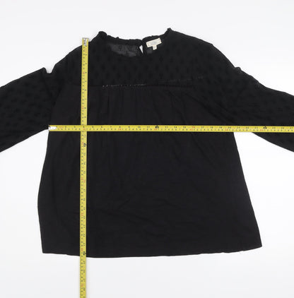 Womens UK Size 10 Fat Face Black Tunic Blouse