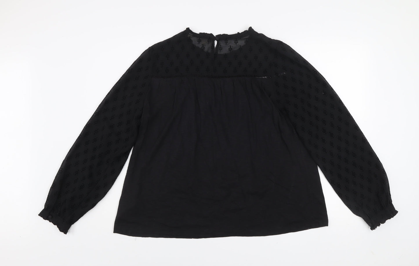 Womens UK Size 10 Fat Face Black Tunic Blouse