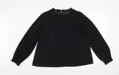 Womens UK Size 10 Fat Face Black Tunic Blouse